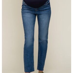 Pink Blush Blue Straight Leg Maternity Jean